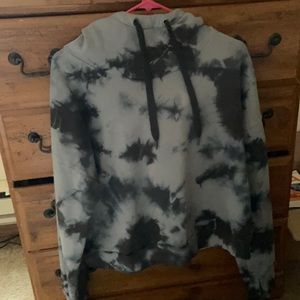 Blue tie dye cropped sweatshirt